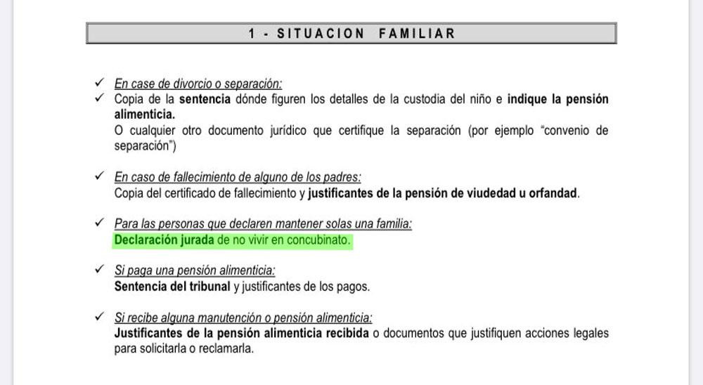 El Liceo Francés de Madrid pregunta con este formulario si los padres y madres de familia monoparental son solteros / CG