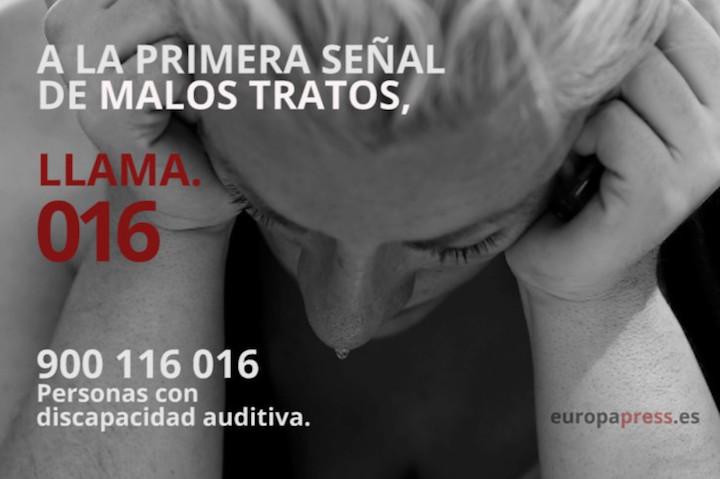 Cartel informativo para la denuncia de malos tratos y violencia machista / EUROPA PRESS