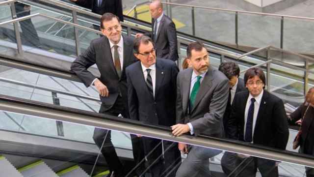 Mariano Rajoy, Artur Mas, Felipe VI y Carles Puigdemont inauguran el AVE Barcelona Figueres / EP