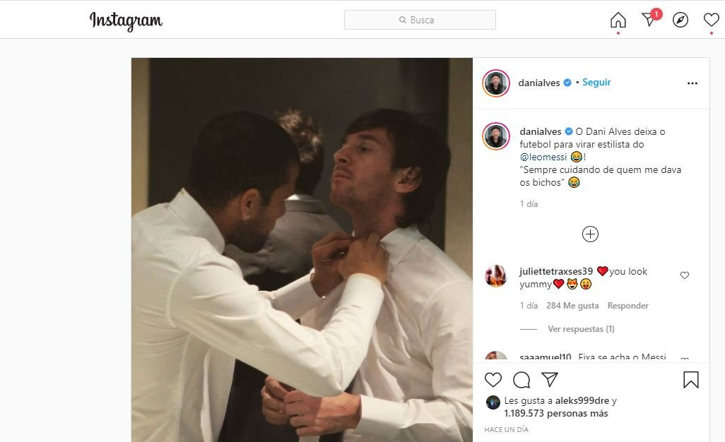 Dani Alvés cuelga en sus redes sociales una nueva broma para Leo Messi / REDES