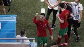 Cristiano Ronaldo tras el empate de su equipo, Portugal, contra Francia. / EFE
