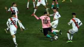 Una acción de Leo Messi ante el Rayo Vallecano en los octavos de final de la Copa del Rey / FC BARCELONA