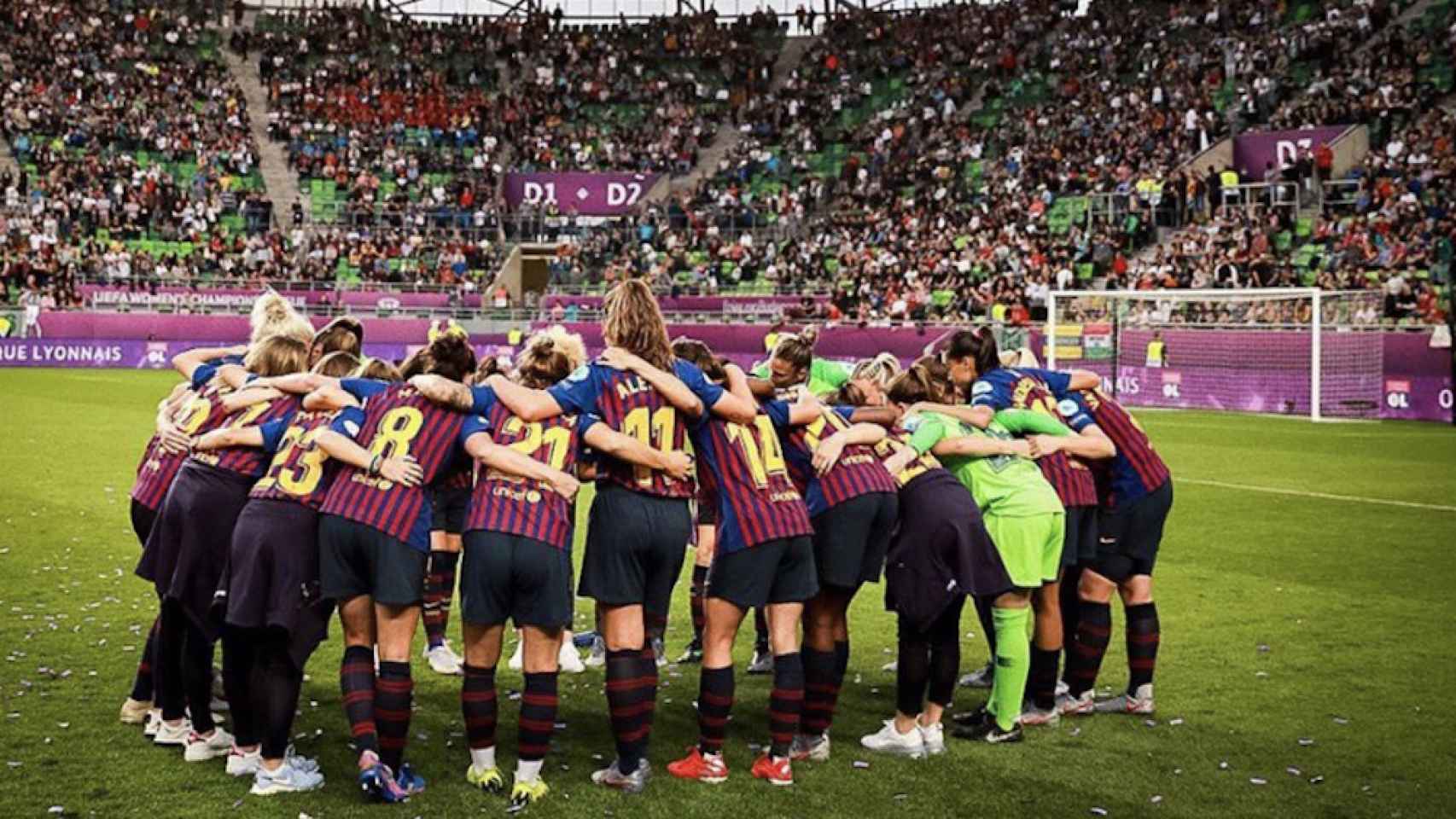 Una foto del Barça femenino tras la final de la Champions League / Instagram