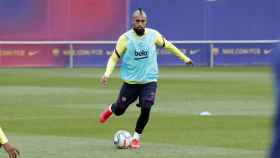 Arturo Vidal, en un entrenamiento previo al clásico / FC Barcelona