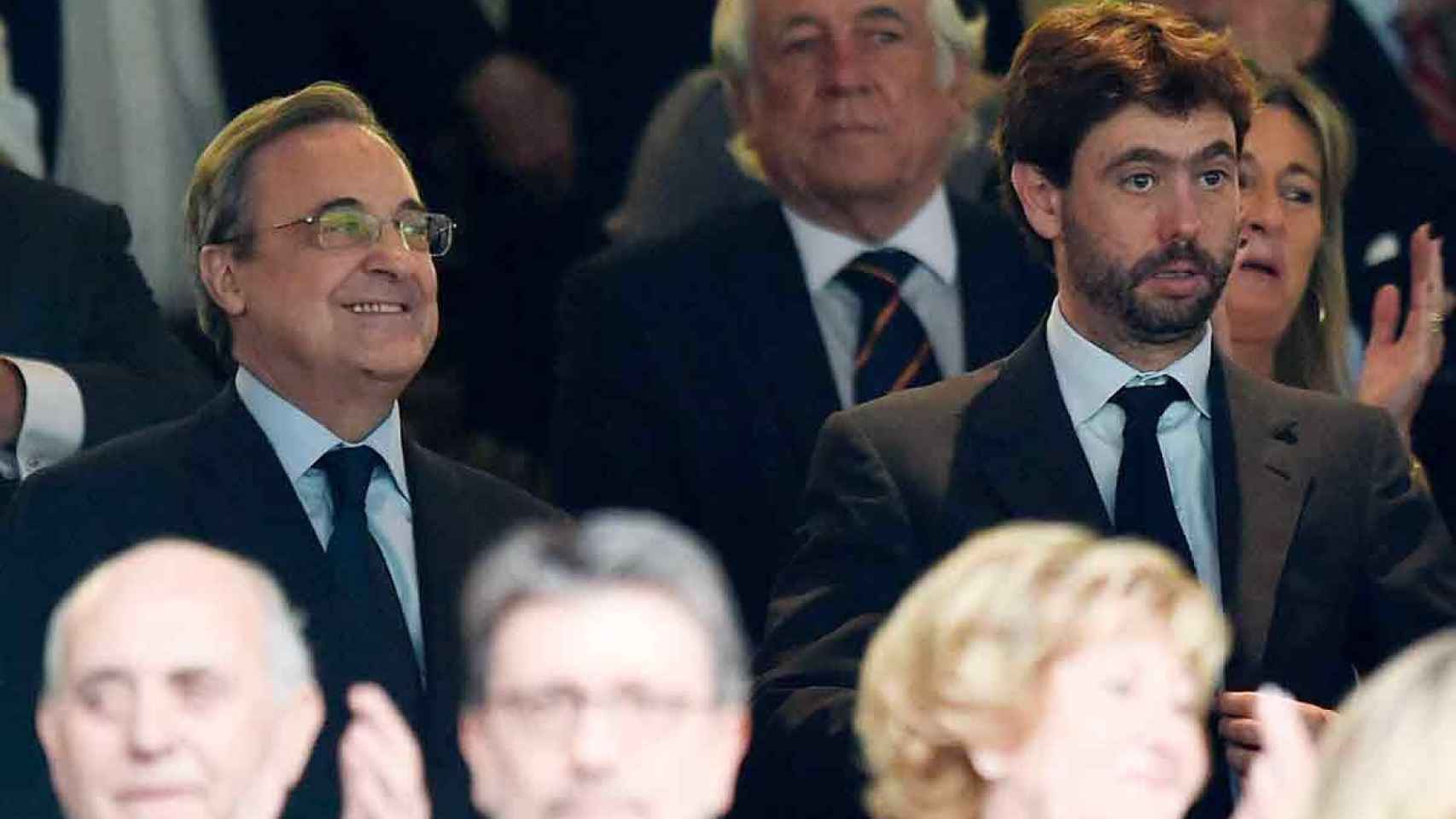 Florentino Pérez, junto al presidente de la Juventus, Agnelli, dos de los grandes defensores de la Superliga / EFE