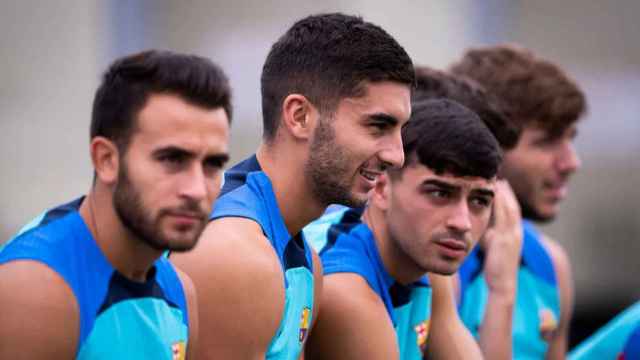 Ferran Torres, junto a sus amigos del alma en el Barça: Pedri y Eric García / FCB