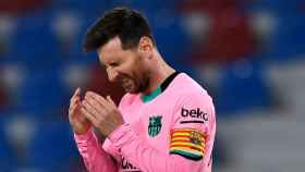 Leo Messi, lamentando el empate contra el Levante / EFE
