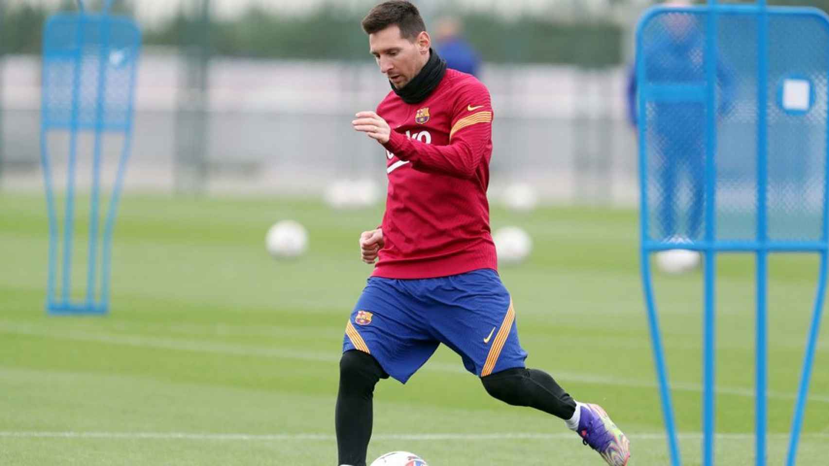 Messi en el entrenamiento previo al Atleti y su partido número 800 con el Barça / FC Barcelona