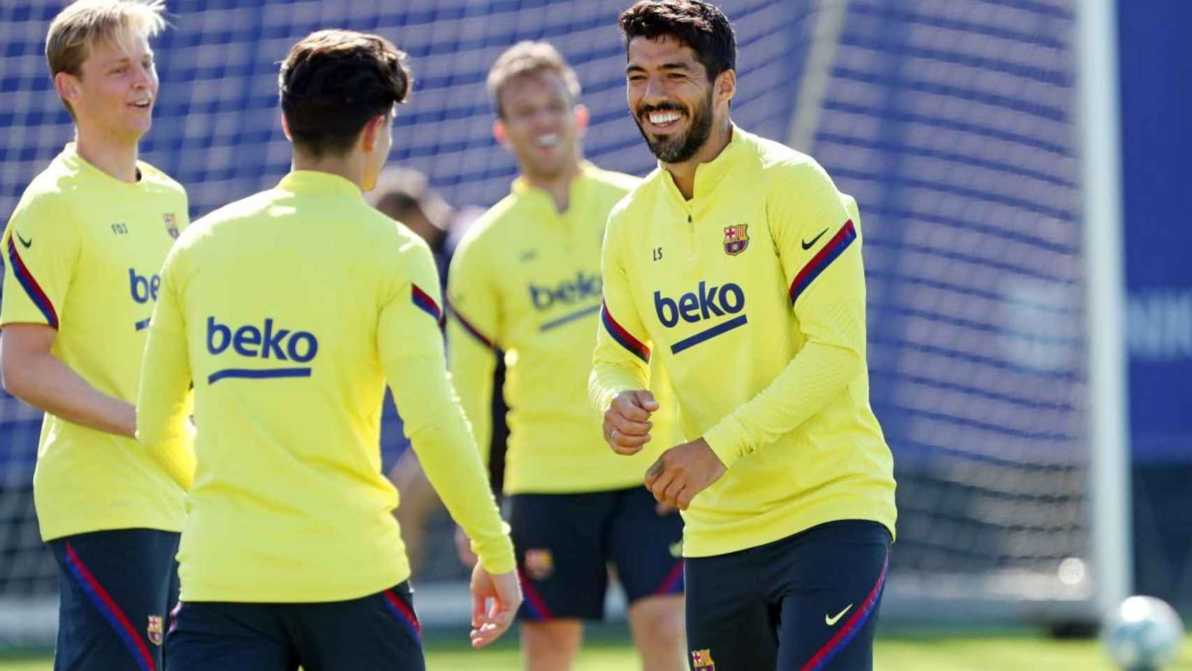 Luis Suárez durante un entrenamiento del Barça / FC Barcelona