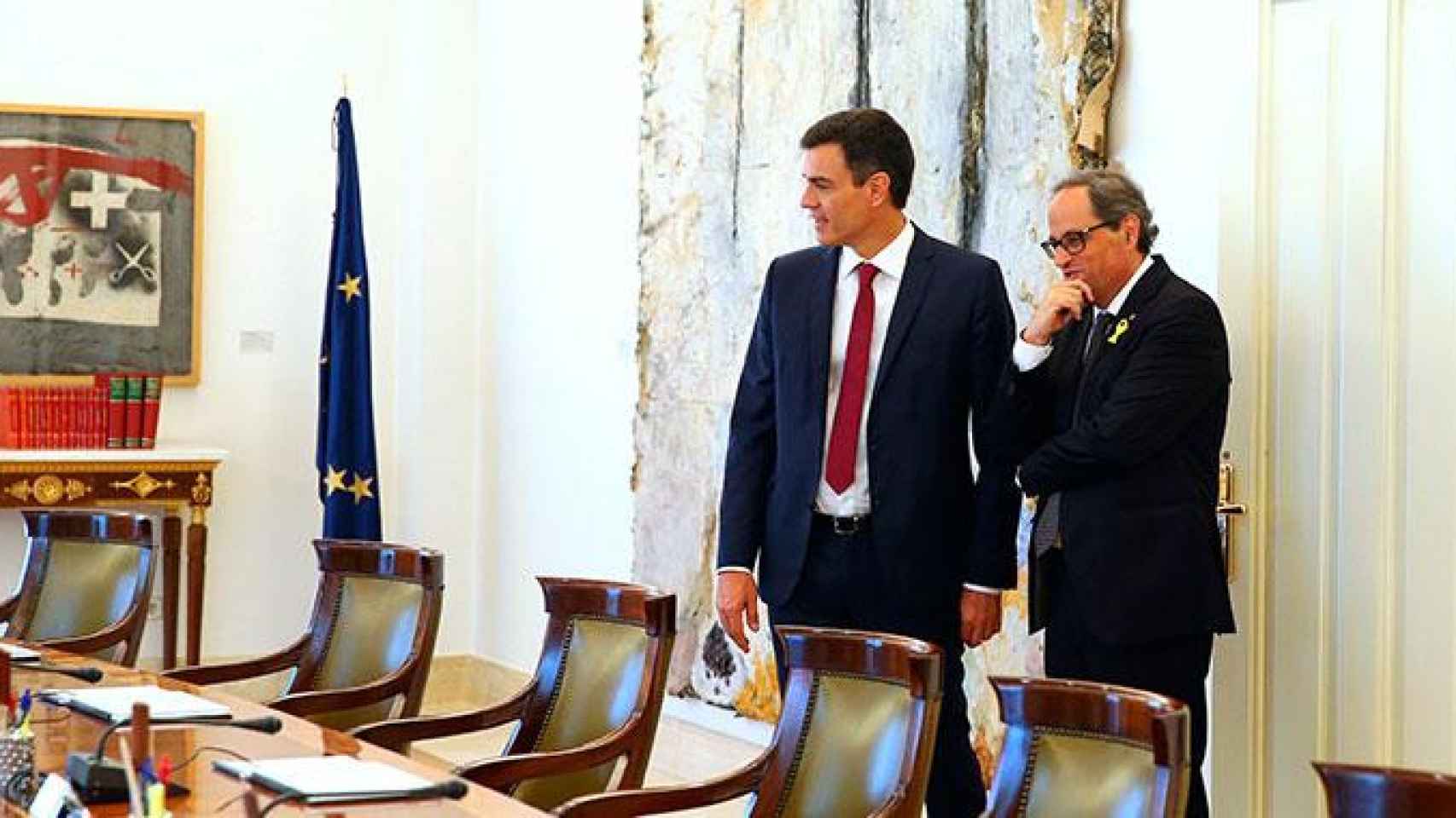 Los presidentes del Gobierno y la Generalitat, Pedro Sánchez y Quim Torra, en una imagen de su reunión en la Moncloa / EFE
