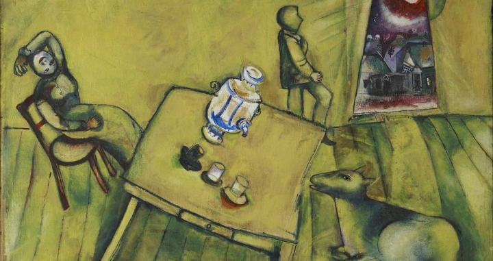 ‘La habitación amarilla’, lienzo realizado por Marc Chagall en 1911. COLECCIÓN ERNST Y HILDY BEYELER / M. CHAGALL, VEGAP, BILBAO 2018