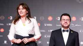 La presidenta de Junts, Laura Borràs, y el presidente de la Generalitat, Pere Aragonès, juntos en los Gaudí de 2022 / EUROPA PRESS