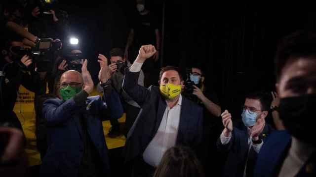 El presidente de ERC, Oriol Junqueras, en un acto de campaña de ERC en Badalona / EUROPA PRESS