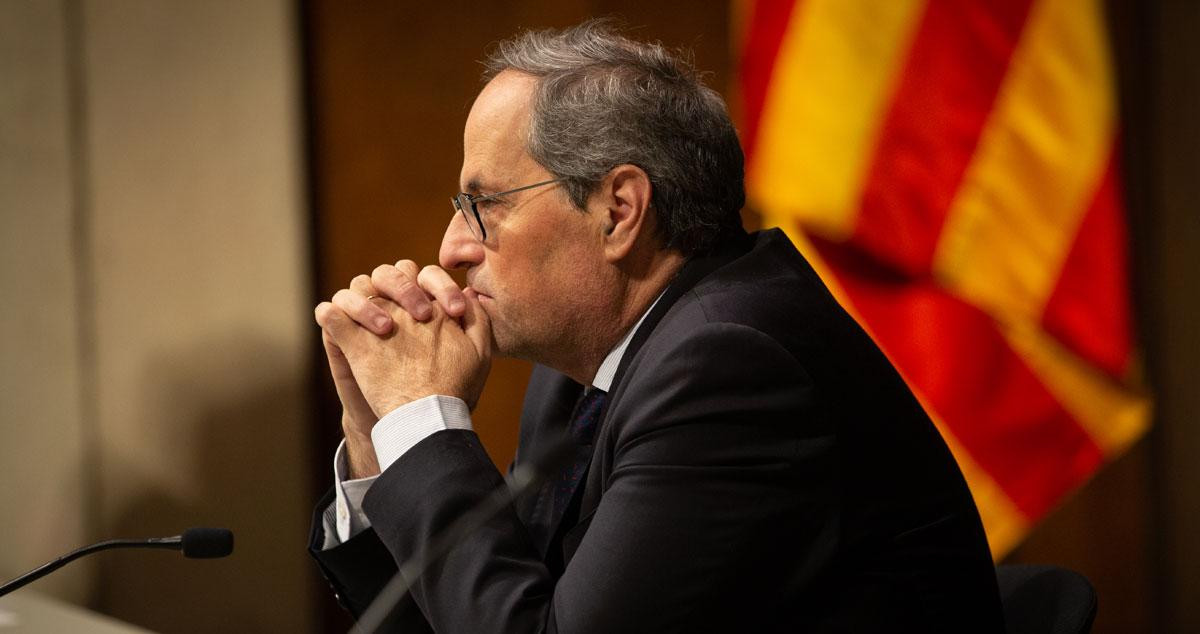 El presidente del Gobierno catalán, Quim Torra, en el Palau de la Generalitat / EUROPA PRESS