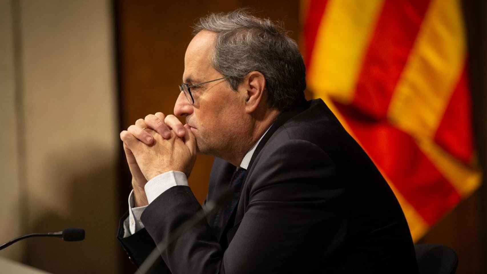 El presidente del Gobierno catalán, Quim Torra, en el Palau de la Generalitat / EUROPA PRESS