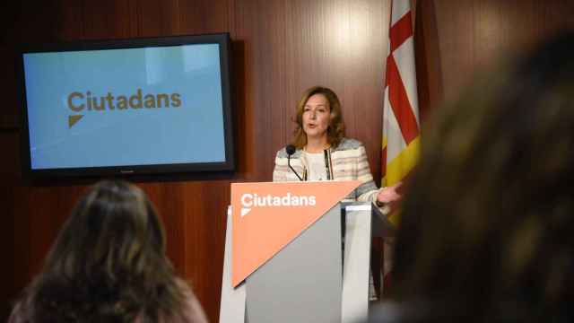 Rueda de prensa de la líder de Cs en el Ayuntamiento de Barcelona, Carina Mejías