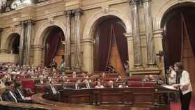 La líder catalana de Ciudadanos, Inés Arrimadas, en la sesión parlamentaria sobre la cuestión de confianza / CG