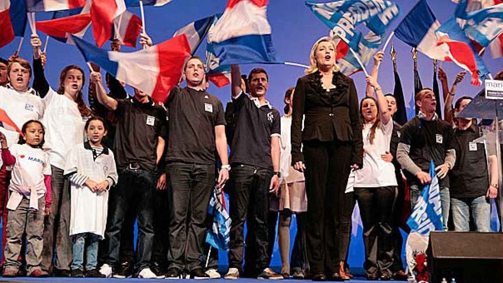 La líder del Frente Nacional, Marine Le Pen, en un acto de su partido