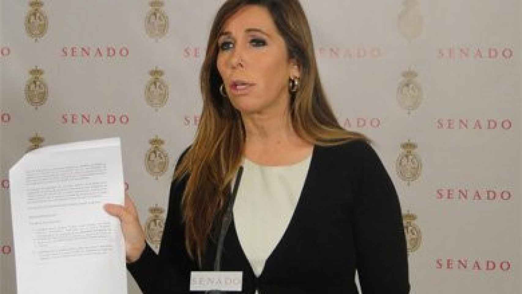 Alicia Sánchez-Camacho, en rueda de prensa en el Senado