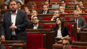 Oriol Junqueras, durante la sesión de control al Gobierno autonómico