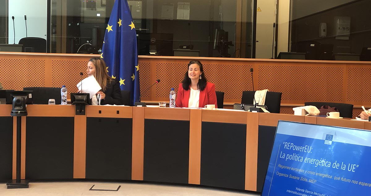 La eurodiputada de Ciudadanos, Susana Solís (i), y la jefa adjunta de Energía en la Comisión Europea Yolanda García (d)