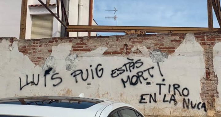 Pintadas amenazantes contra Lluís Puig / TWITTER