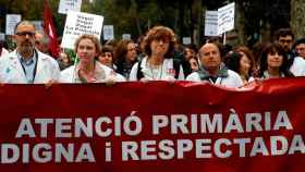 Médicos catalanes durante la huelga de atención primaria de 2018 / EFE
