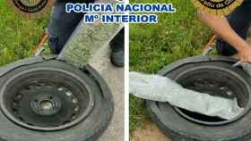 La Policía Nacional descubre la marihuana en el interior de una rueda de repuesto / CNP