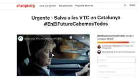 Recogida masiva de firmas en 'Change.org' para salvar las VTC en Cataluña / CHANGE.ORG