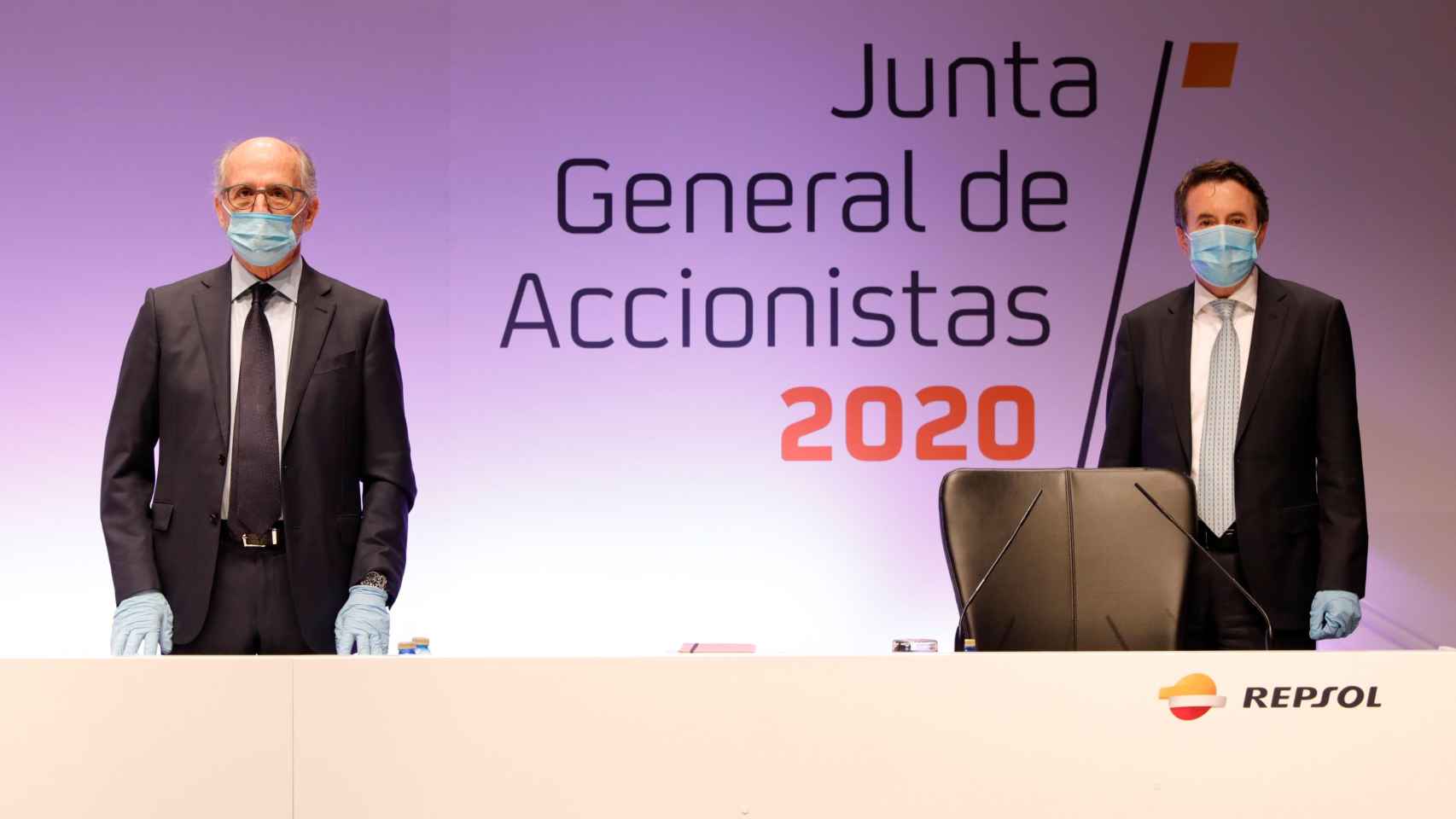 El presidente de Repsol, Antonio Brufau (izq.); y el consejero delegado, Josu Jon Imaz / EP