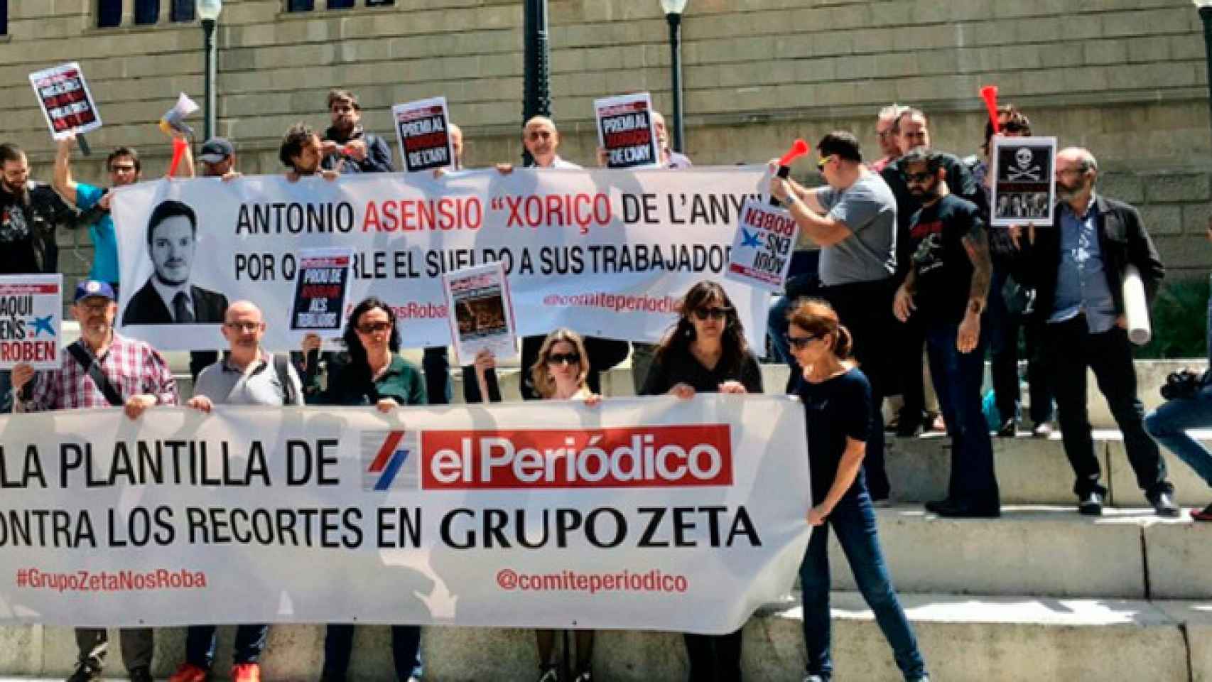Imagen de archivo de una protesta de los trabajadores del Grupo Zeta