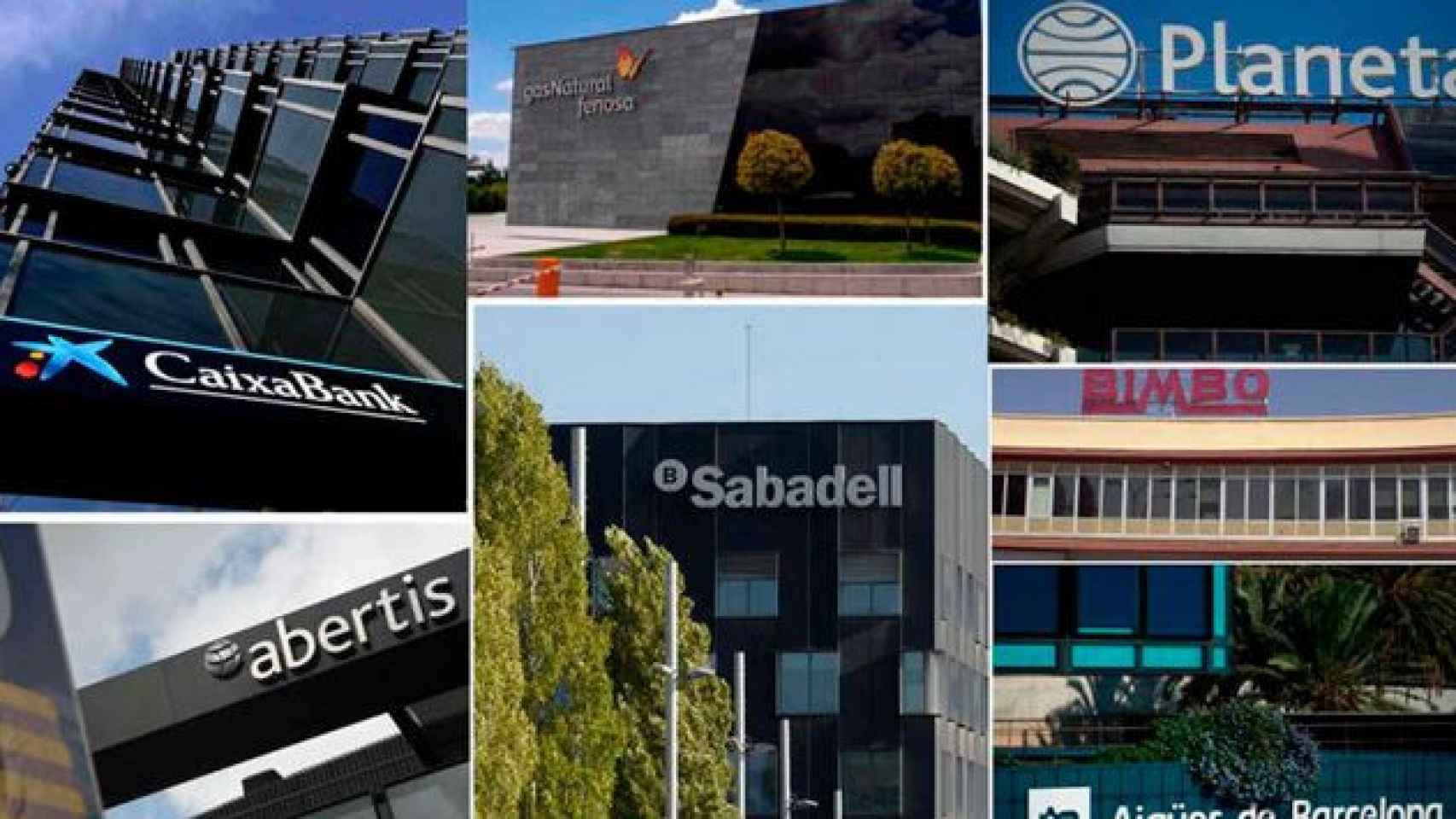 Fotomontaje de las sedes en Cataluña de las principales compañías que se han marchado por el 'procés' / EFE