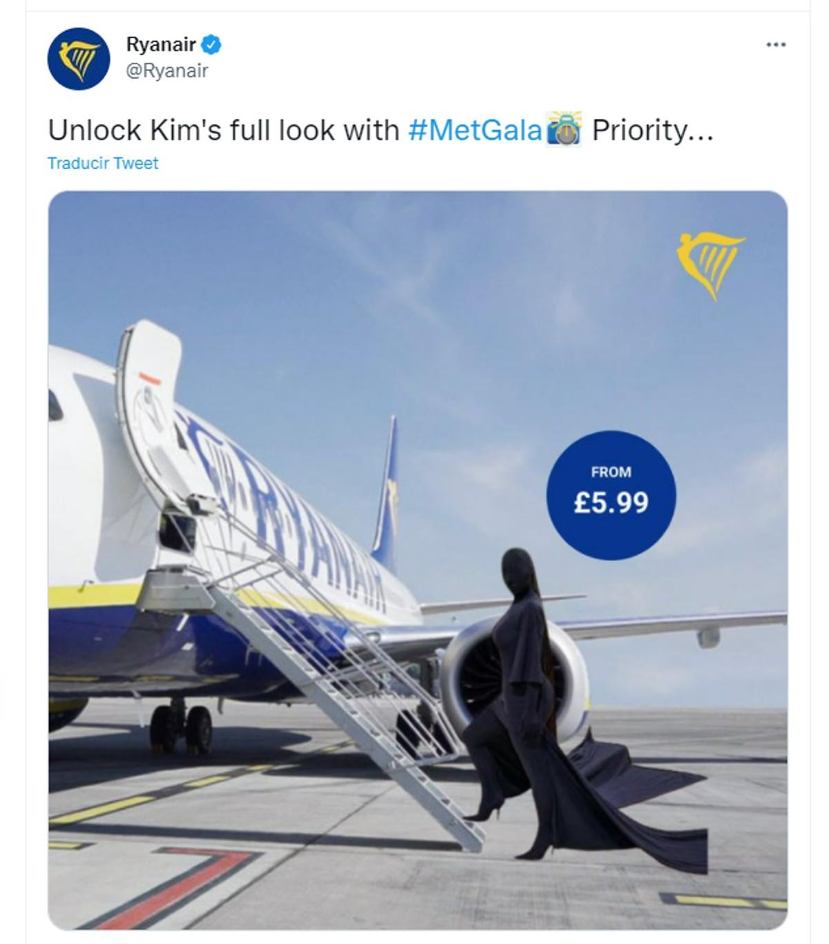 Ryanair 'trolea' a Kim Kardashian /TWITTER