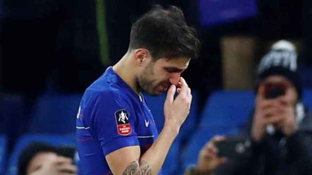 Cesc Fàbregas llorando en su despedida con el Chelsea