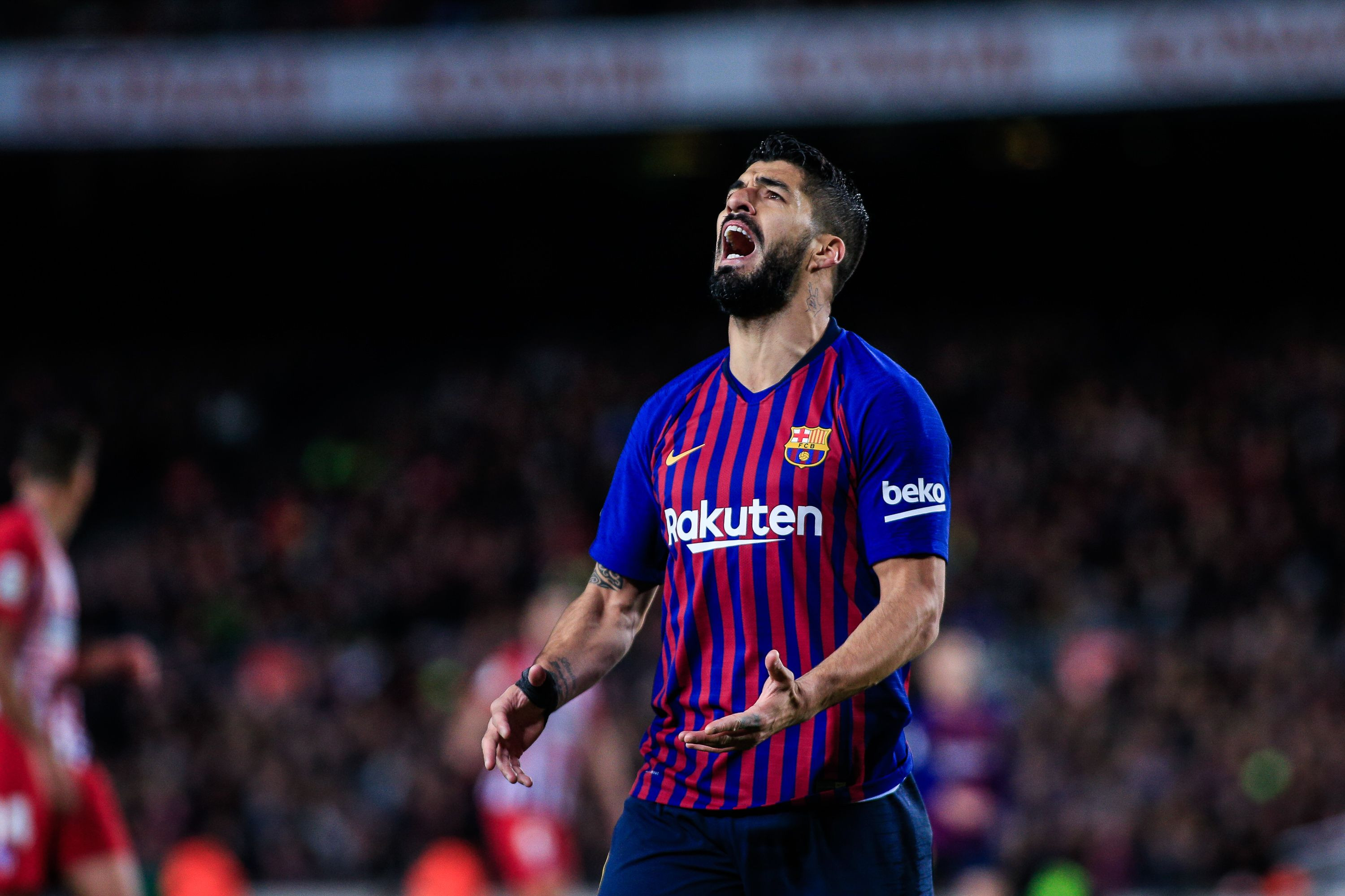 Luis Suárez lamenta una ocasión con el FC Barcelona / EFE