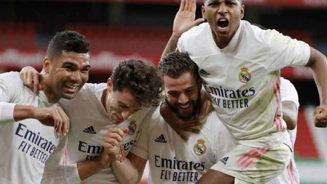 Los jugadores del Real Madrid celebran un gol / EFE