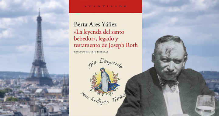 La portada del libro de Berta Ares Yáñez, junto a Joseph Roth y París de fondo / LG
