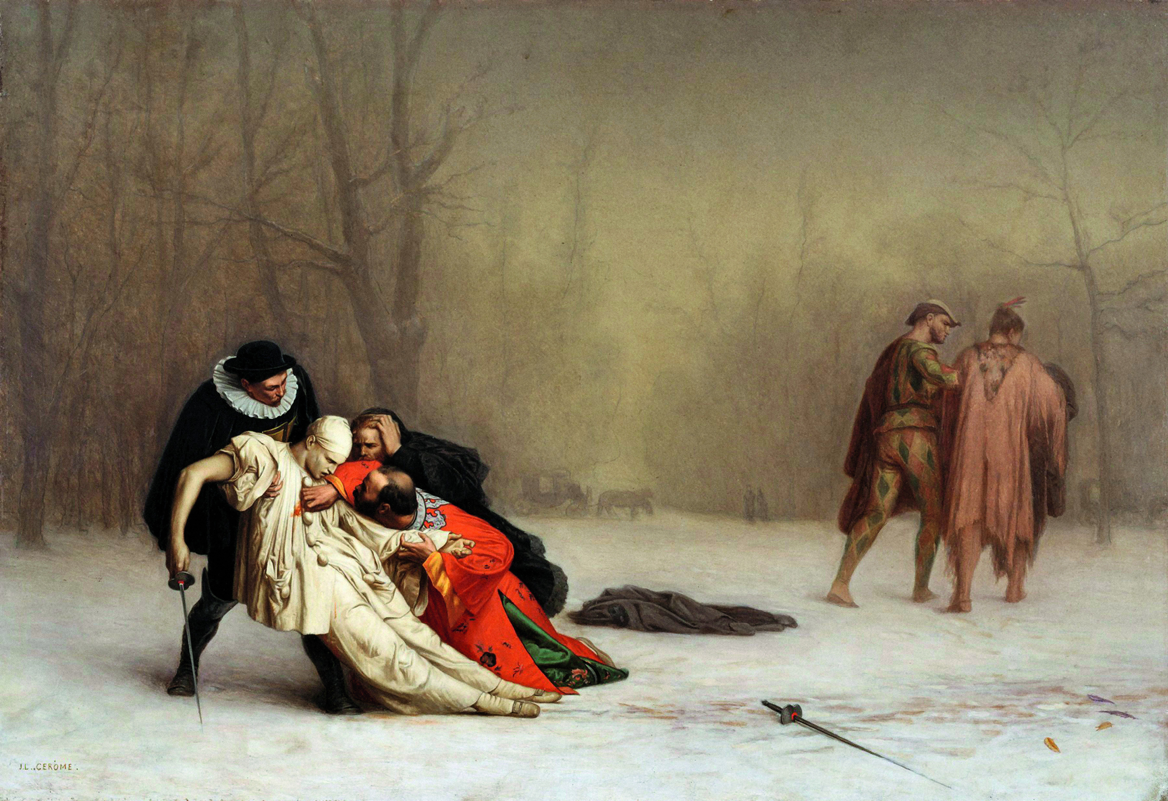 Duelo tras el baile de máscaras (1859) un óleo de J.L.Cerome