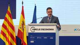 El presidente del Gobierno, Pedro Sánchez, en su intervención ante el empresariado del Círculo de Economía / Luís Miguel Añón - CG