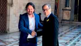 El presidente de la Generalitat, Quim Torra, recibe a Pablo Iglesias / CG