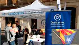 La carpa de Demòcrates de Catalunya en Vilanova i la Geltrú sufrió amenazas el sábado / EFE