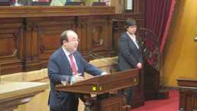 Miquel Iceta, en el Pleno del Parlamento catalán.