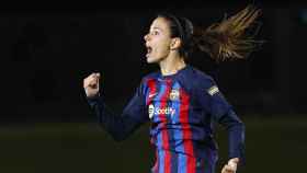 Aitana Bonmatí festeja un gol con el Barça Femenino / EFE