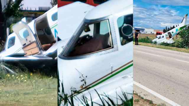 Imagen de la avioneta accidentada en Empuriabrava