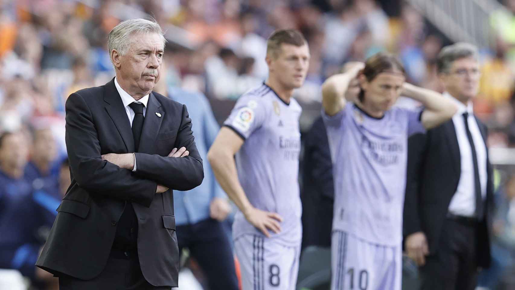 La frustración de Ancelotti ante la derrota sufrida contra el Valencia / EFE