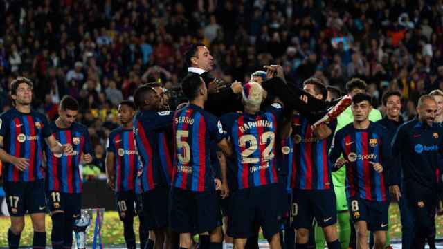 El FC Barcelona celebra el titulo de Liga 2023