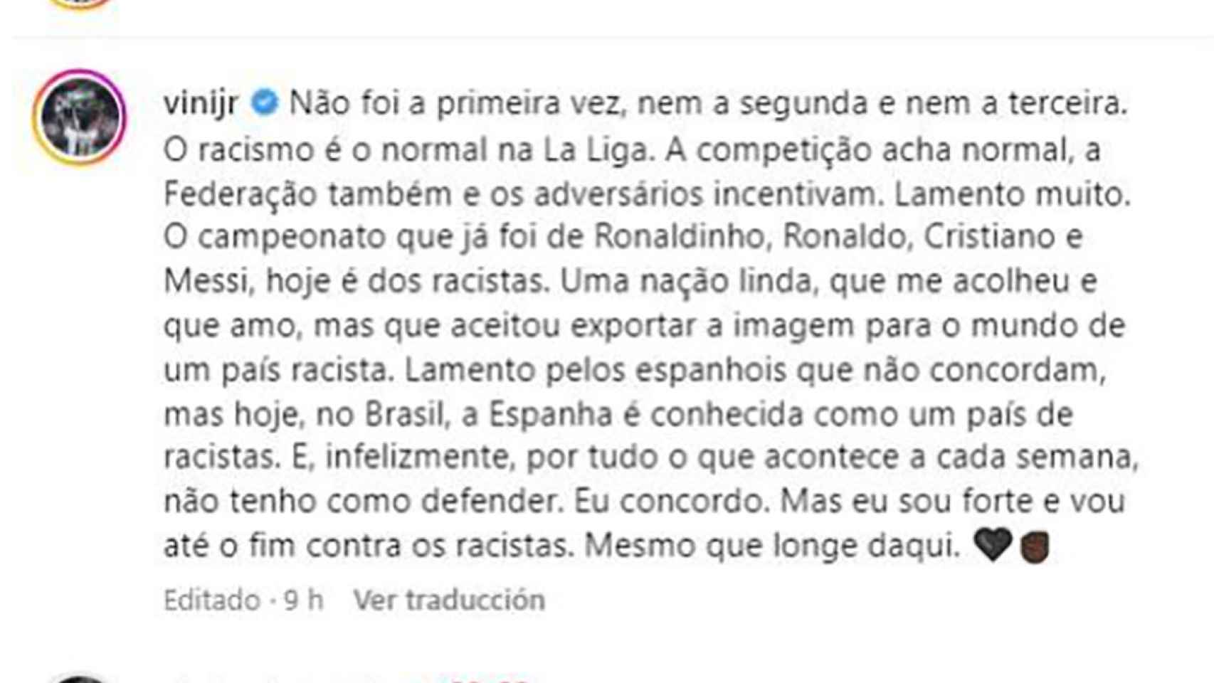 La reacción de Alejandro Balde al post publicado por Vinicius Jr en Instagram / REDES