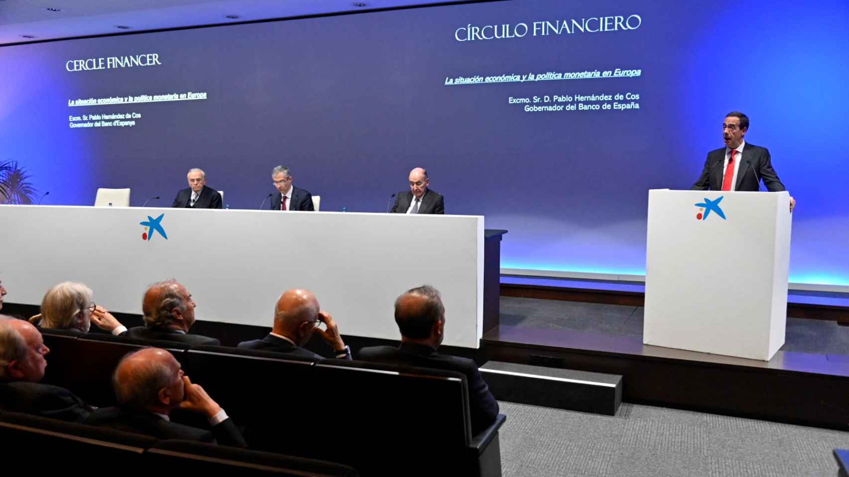 Acto del 'Círculo Financiero' con la participación del gobernador del Banco de España, Pablo Hernández de Cos / CEDIDA