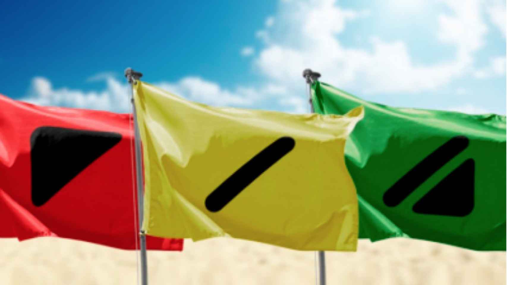 Banderas con señalización adaptada para personas daltónicas