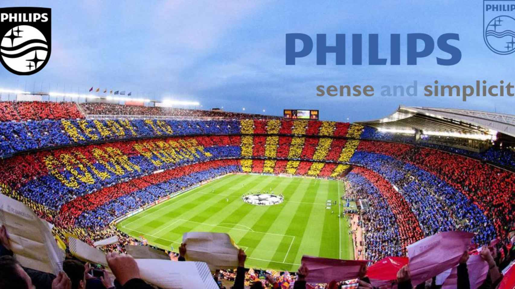 FOTOMONTAJE del Camp Nou junto con el logo de Philips
